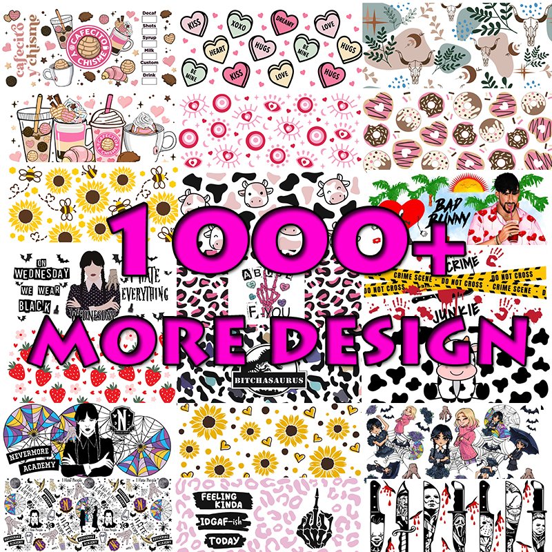 Wholesale Custom Halloween Christmas Design 16oz 20oz 24oz 40oz UVDTF Tumbler Sticker UV-DTF Decals UV DTF Cup Wrap Transfers
