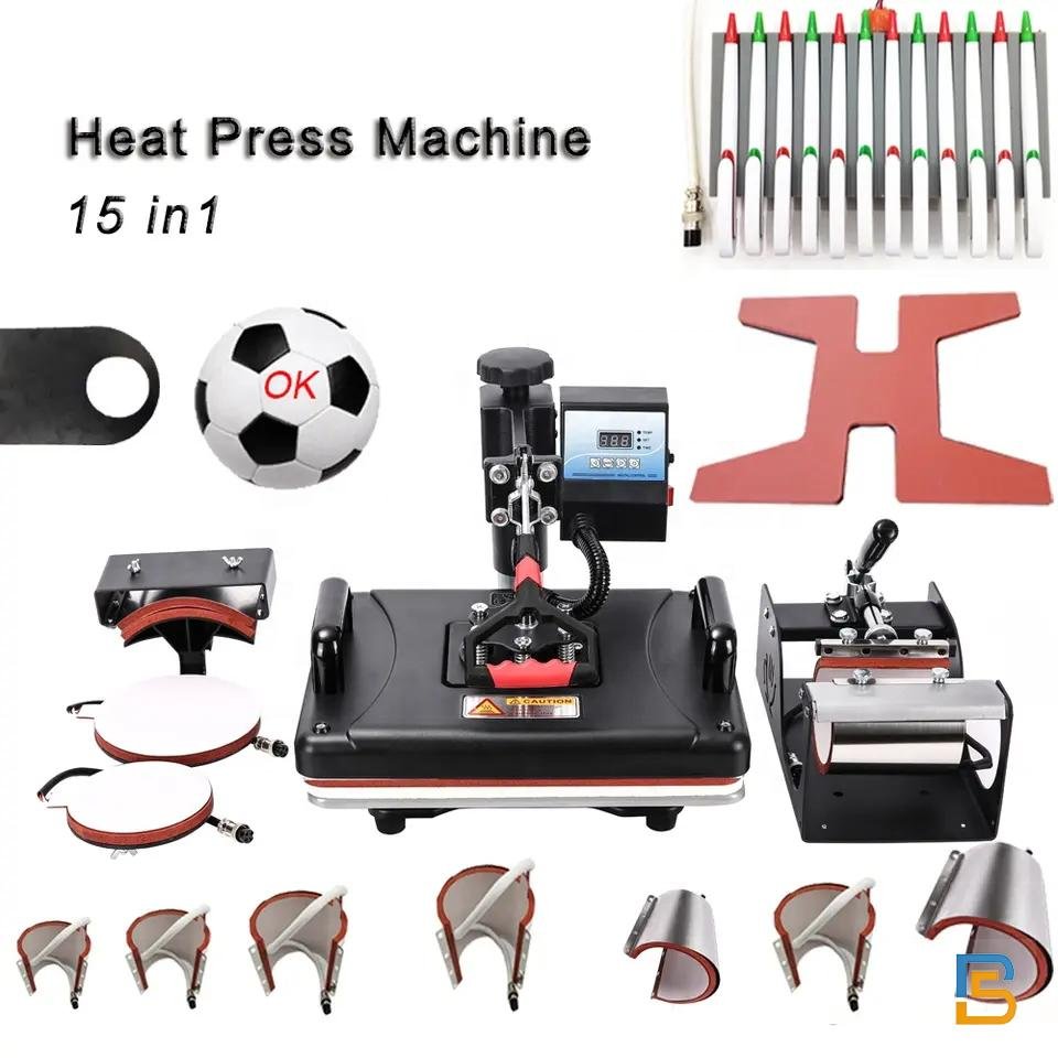 15 in 1 Combo Heat Printing Machine Printing Printer Sublimation Machine for T shirt Mug Ball Phone Pillow Case Press