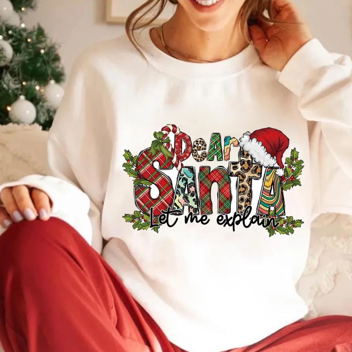 Christmas Iron on Transfers Decals for Sweater Cute Christmas Decor Iron on Patch for Clothing Heat Transfer Fashion Decoration