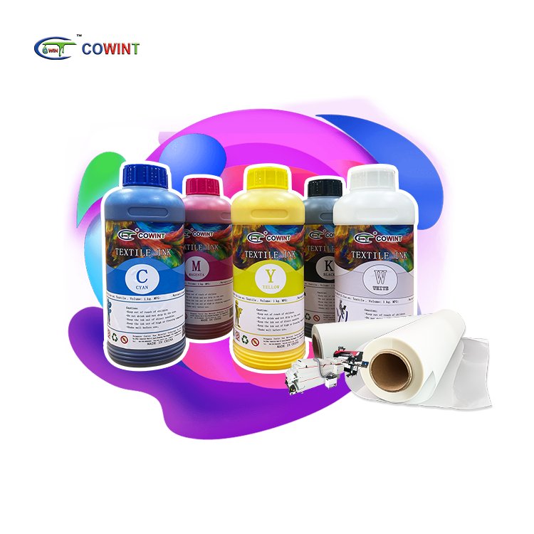 Cowint premium xp600 dtf textile pigment ink and powder pet foil for transfer printing