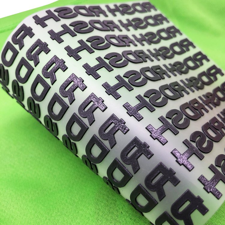 Custom Raised Silicone Heat Transfer Sticker Logo Embossed 3d Silicone Heat Transfer Printing Label for Clothing