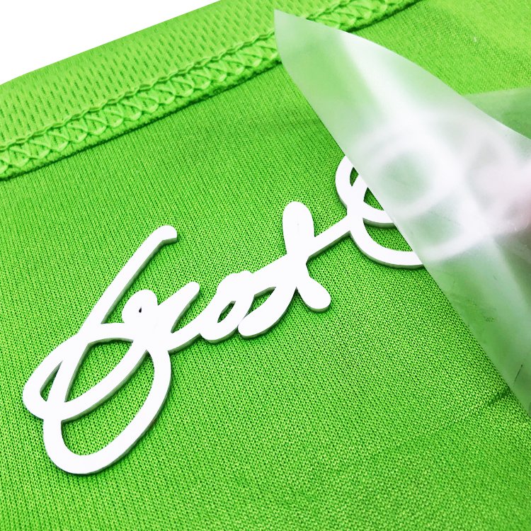 Custom Raised Silicone Heat Transfer Sticker Logo Embossed 3d Silicone Heat Transfer Printing Label for Clothing