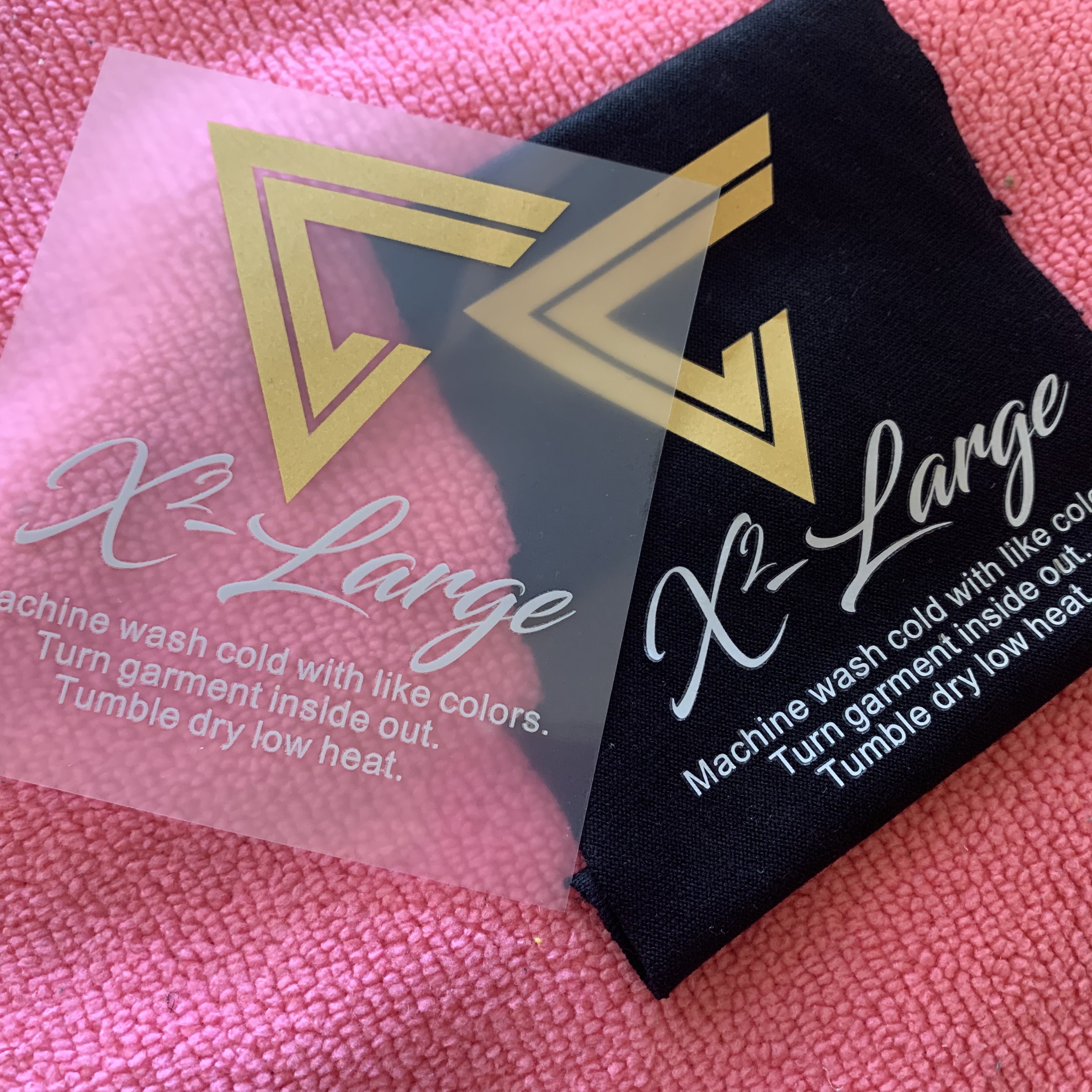 Transparent PET film heat transfer printing label for textile,heat pressed transfer label for fabric