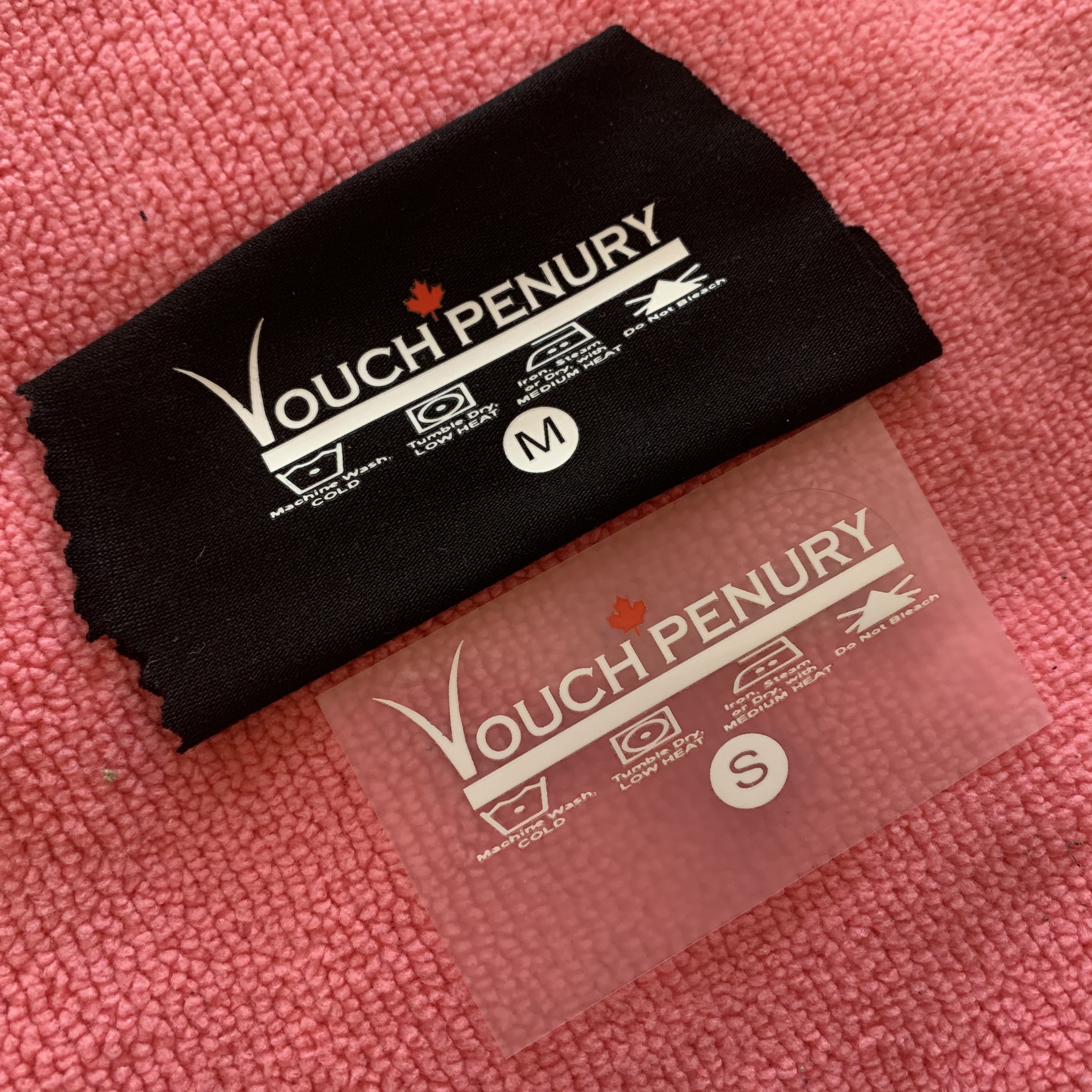 Transparent PET film heat transfer printing label for textile,heat pressed transfer label for fabric