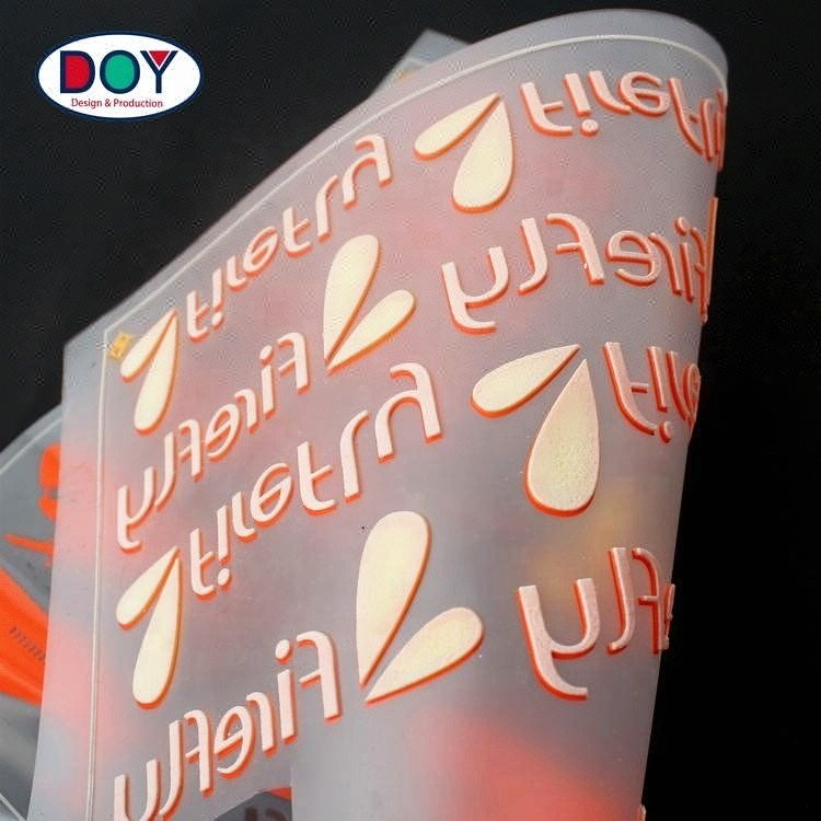 High Density Iron on Printed Custom 3D Logo Silicone Heat Transfer Printing for Raised Rubber Label