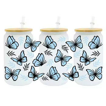 Popular 16oz UV DTF Cup Wrap Waterproof and Washable Water Transfer Printing Heat Transfer on Glass Material