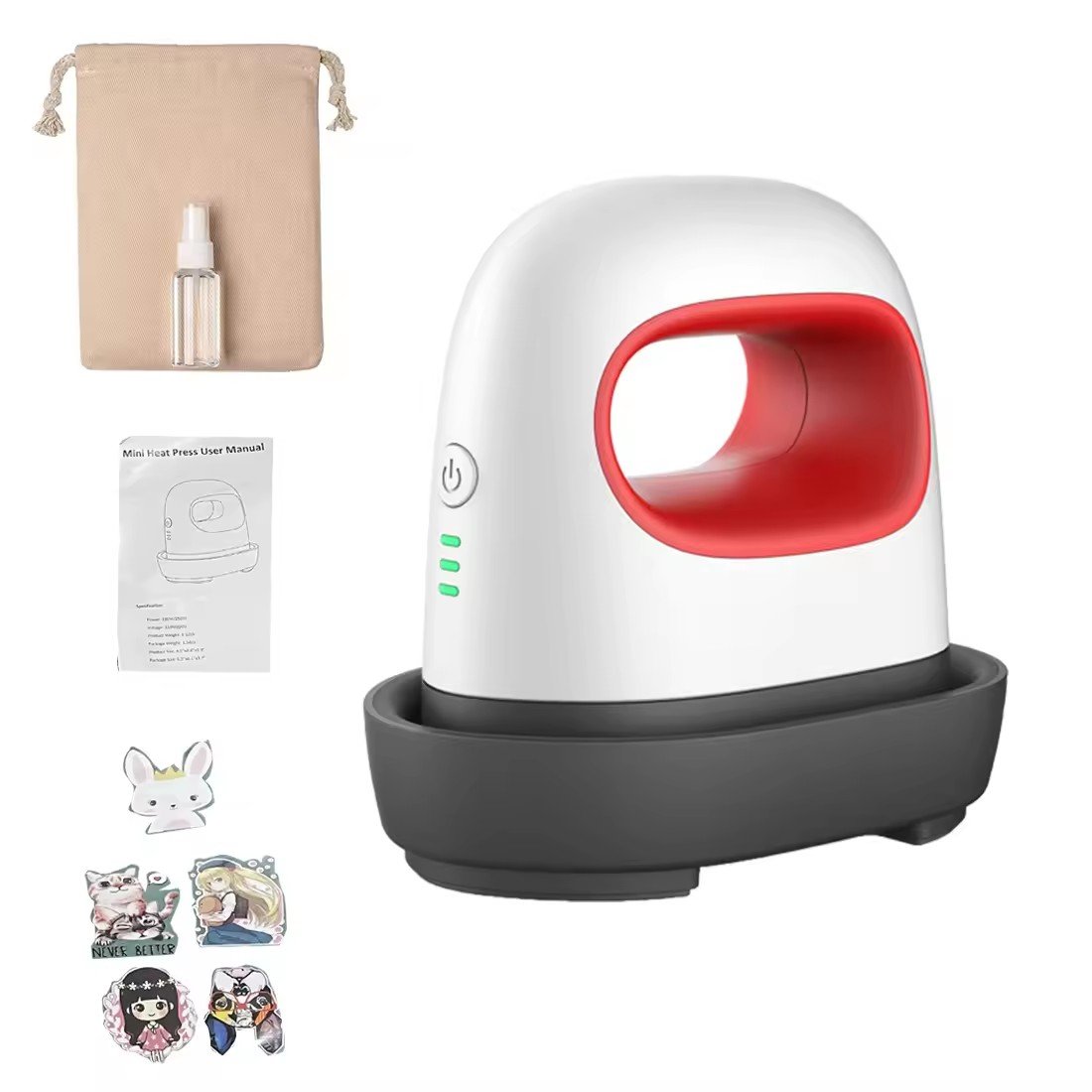 Mini Portable Sublimation Heat Press Machine For T-shirts/Hat/Socks//Phone Case/Label Printing