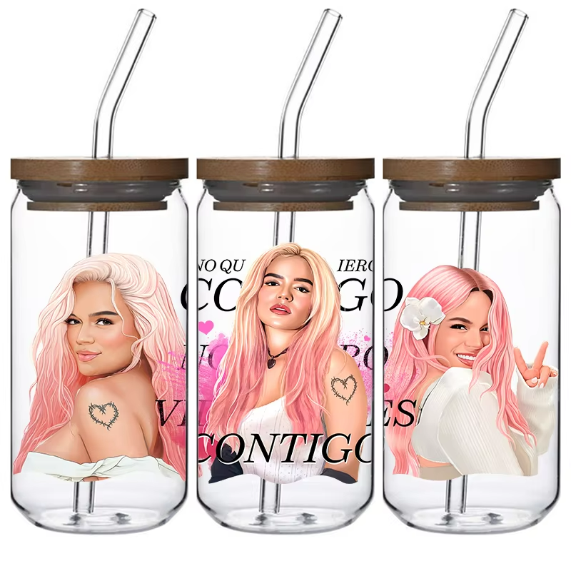 Waterproof UV DTF Cup Wrap Custom Size Washable Transfer Printing for Tumblers Mugs Bottles Water Transfer Method