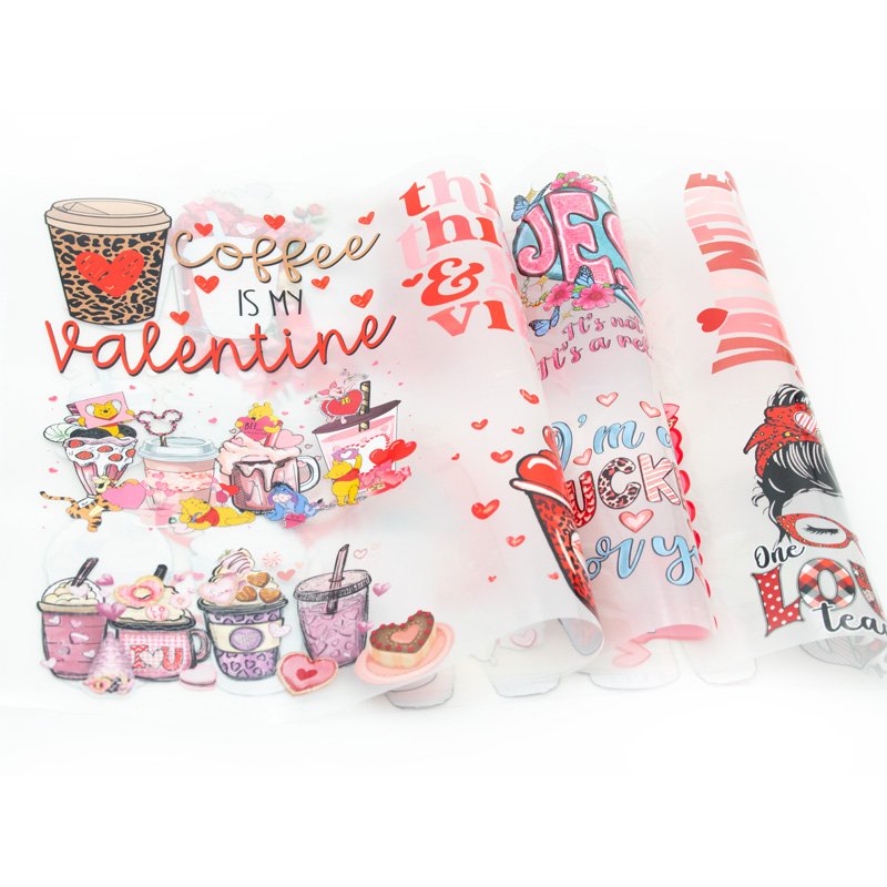 Western Valentine's Day Iron on Decals DIY Heat Transfer Vinyl Stickers for T-Shirt and Jeans Creative Clothing Appliques