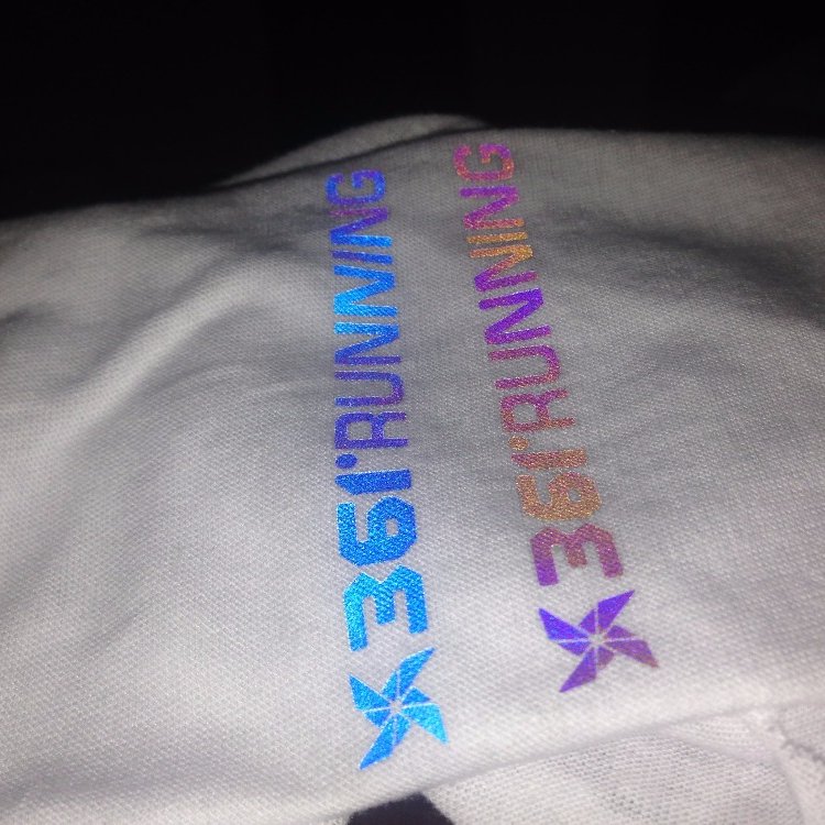 custom iridescent/rainbow reflective transfer print for garments