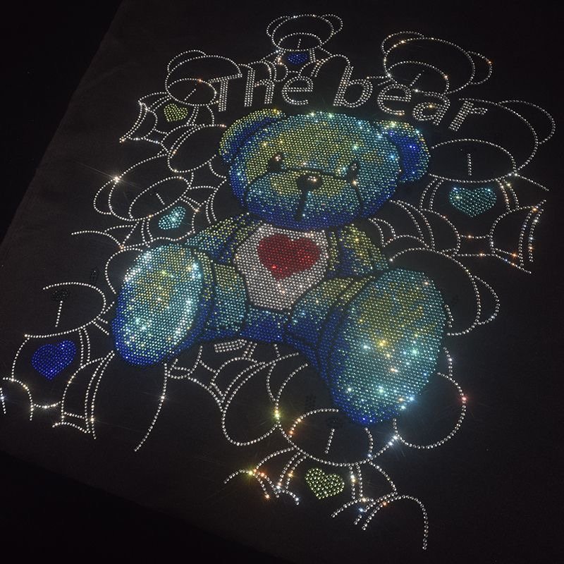 Vinyl Stickers for Clothing Hats High Quality Design Glittering Rhinestone Transfer DTF Heat Transfer Printing Garment 10 Pcs