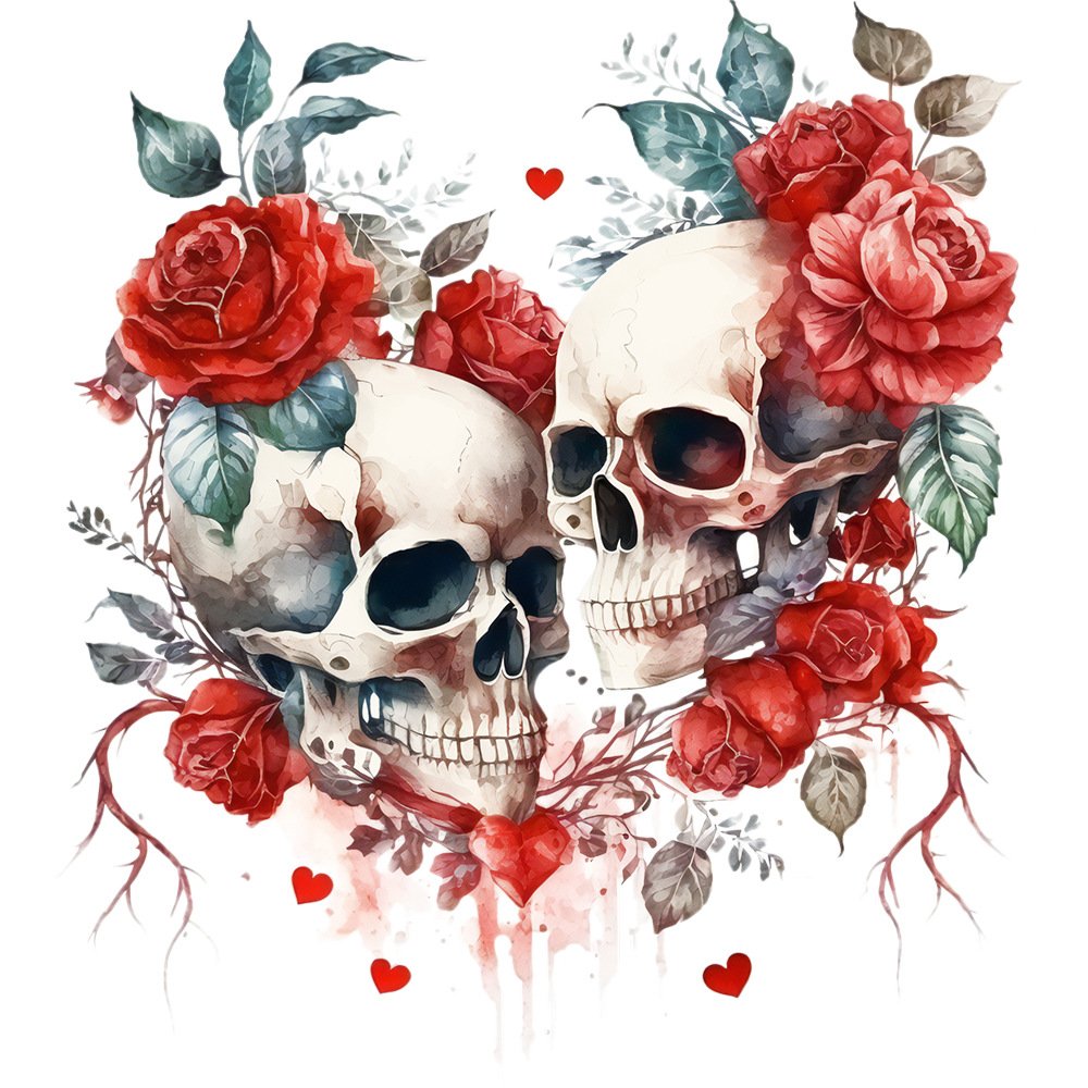 Flower skull hot stamping stickers, skull patterns, clothing printing, hot transfer stickers, in stock
