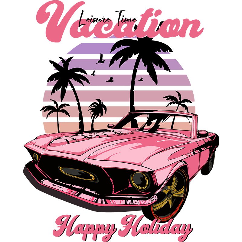 custom High quality Hipster Automobile coconut Tree label logo t-shirt sticker dtf screen print heat transfers