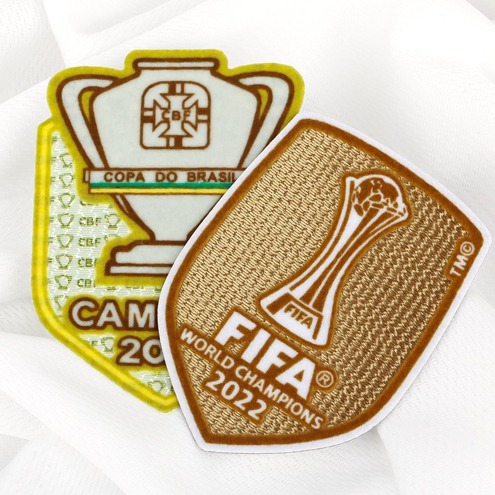 Factory Heat Transfer Printing Design Custom Colorful 3D Football Team Logo Flocking Patches for Sportswear