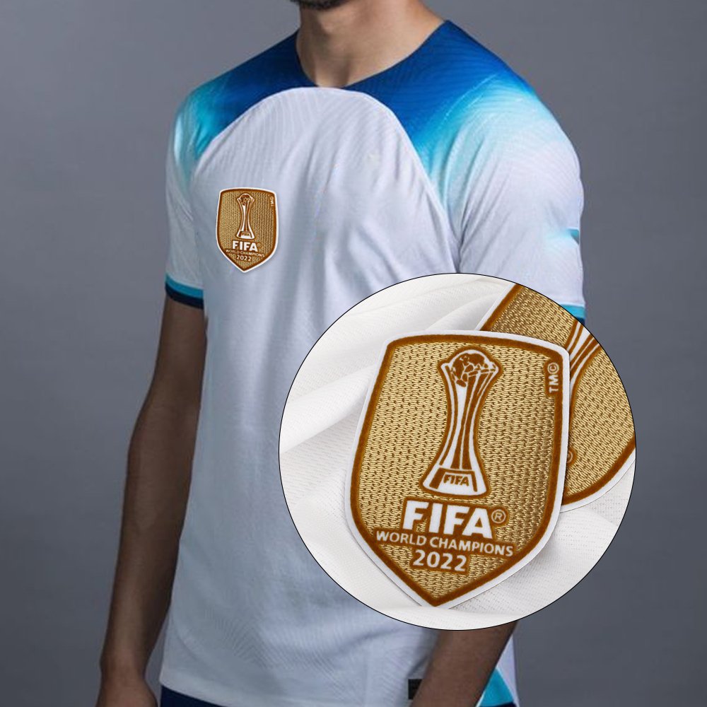 Factory Heat Transfer Printing Design Custom Colorful 3D Football Team Logo Flocking Patches for Sportswear