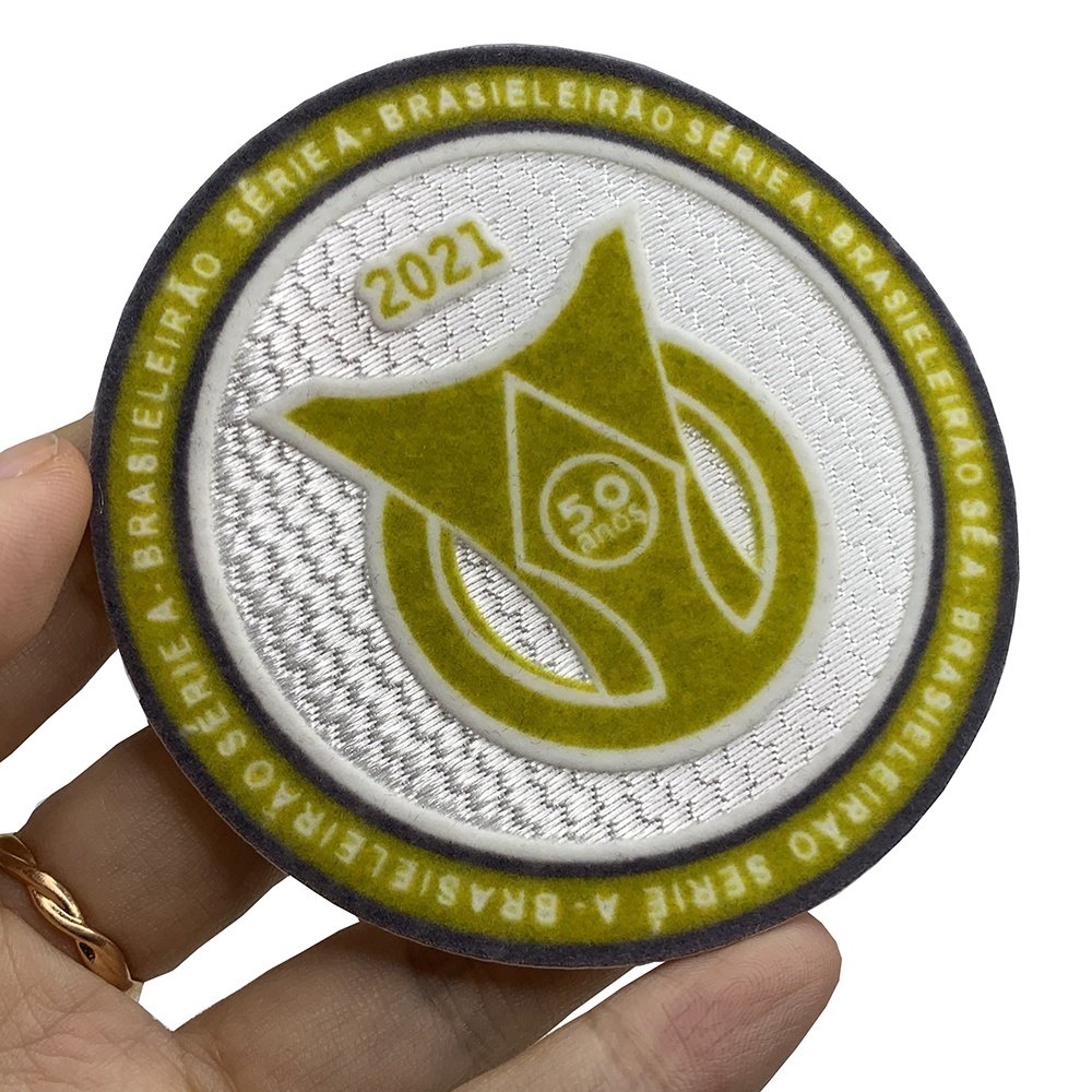 Wholesale Custom Heat Transfer Printing 3D Colorful Sport Club Logo Flocking Patches for Sportswear
