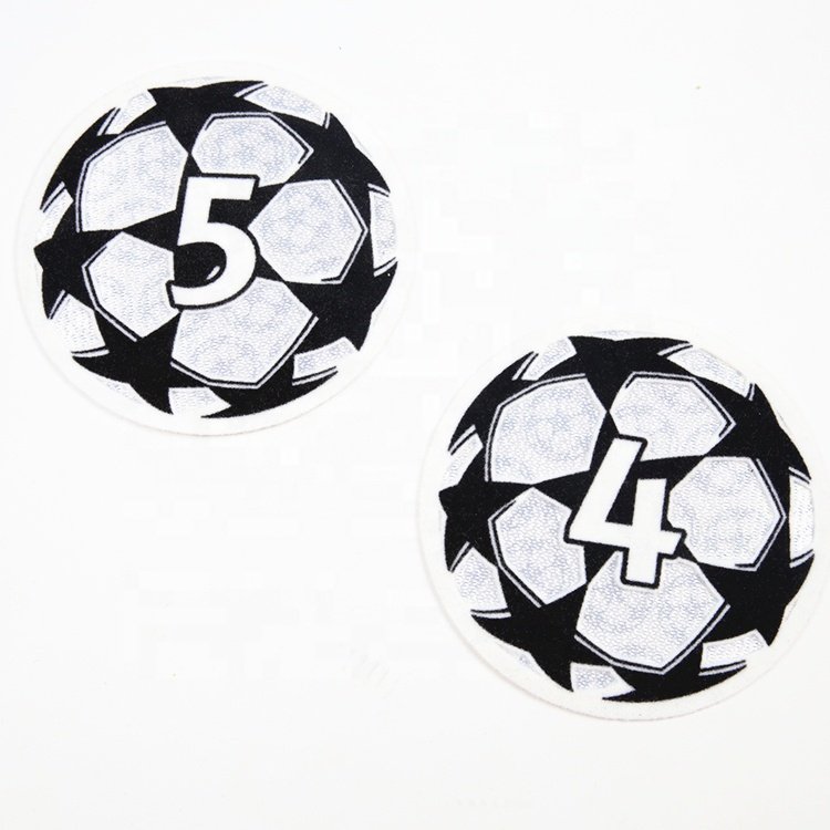 Hot Sale Custom 3d Football Sport Logo Heat Transfer Badges Flock Tatami Background Patches for T Shirts