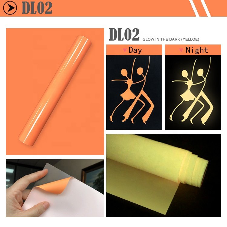 Factory Cutting Plotter Glow In The Dark Sheet Roll HTV Heat Transfer Vinyl