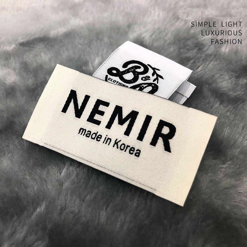 customized logo clothes tagger white size labels organic woven necklabels garment accessories clothing labels woven label