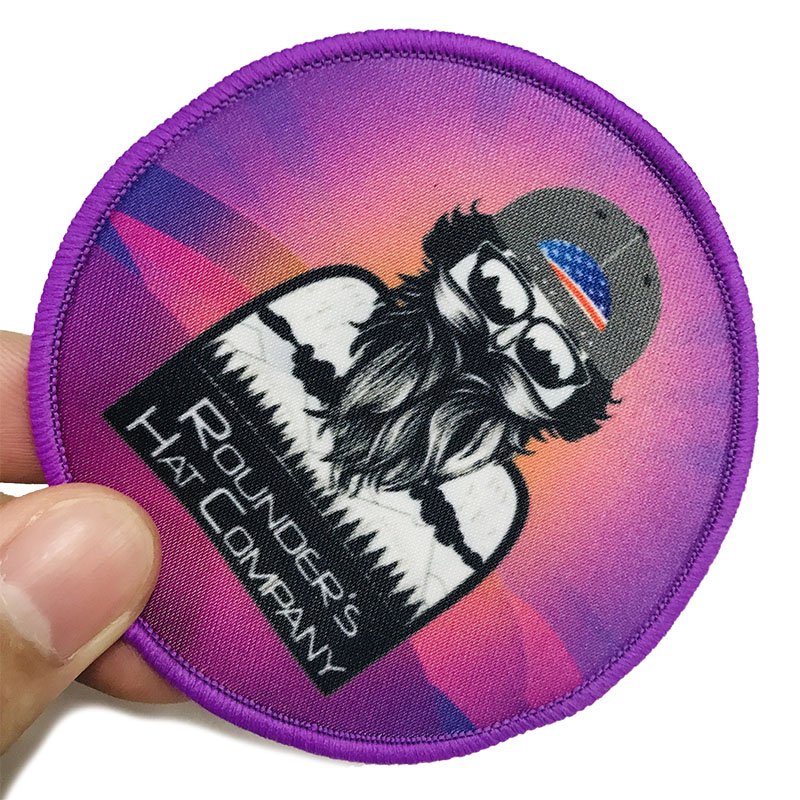 Heat Transfer Printing Patches Merrow Border Custom Brand Logo Garment patch