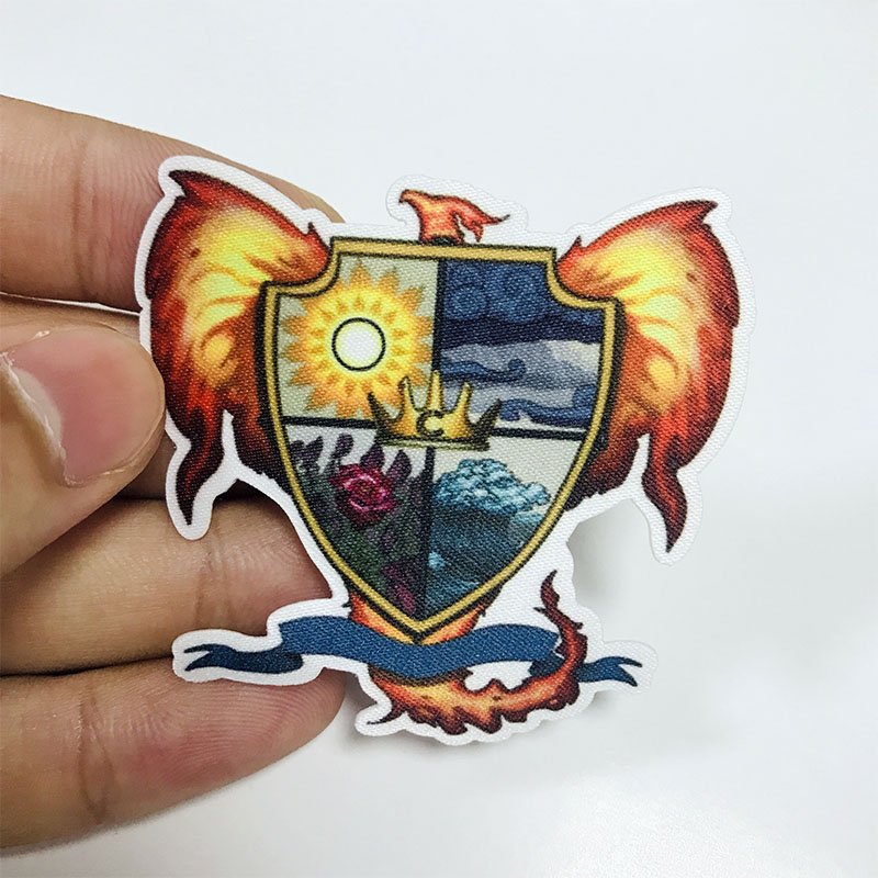 Heat Transfer Printing Patches Merrow Border Custom Brand Logo Garment patch