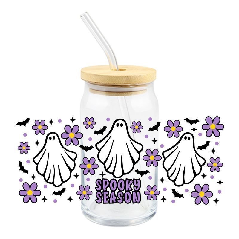 Ghost Uv Dtf Transfer Vinyl Waterproof Dtf Uv Sticker For 12Oz16Oz Cups
