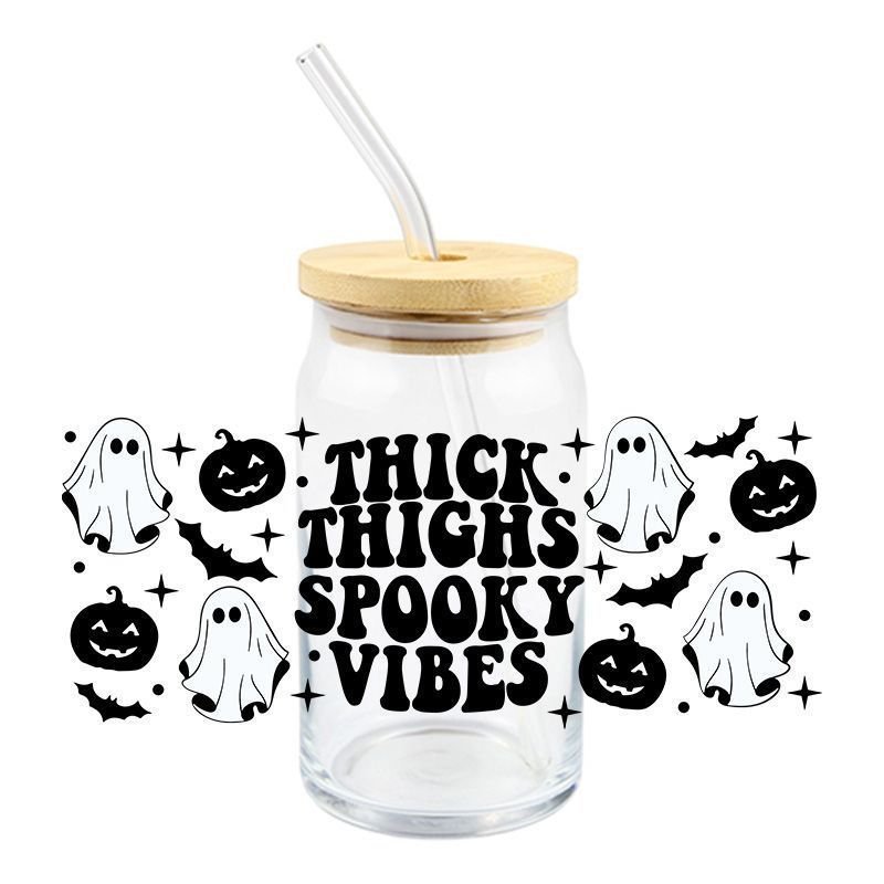 Ghost Uv Dtf Transfer Vinyl Waterproof Dtf Uv Sticker For 12Oz16Oz Cups