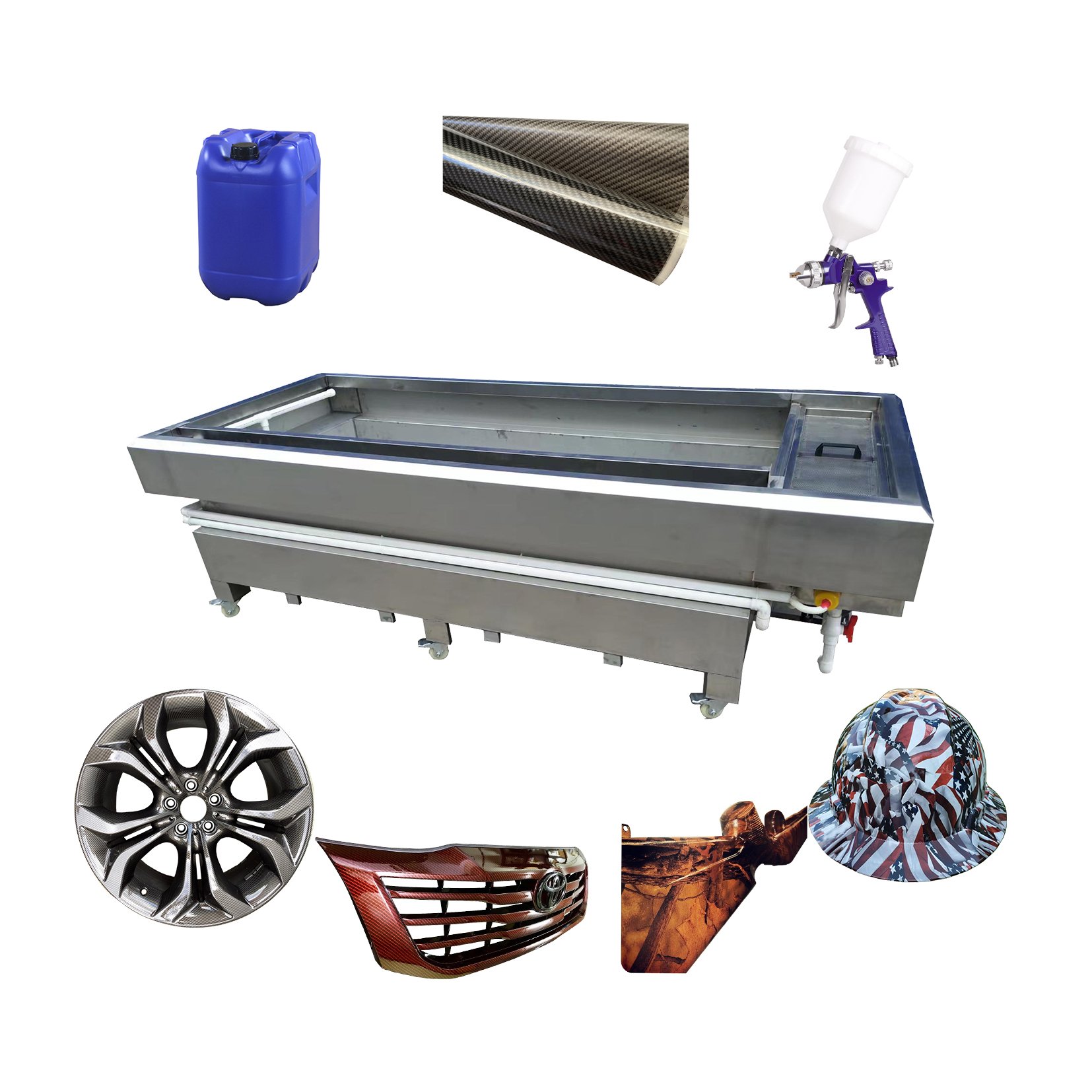 2.6m Long Professional Hydro Dipping Tank Hydrographic Water Transfer Printing Machine for wtp film dip kit