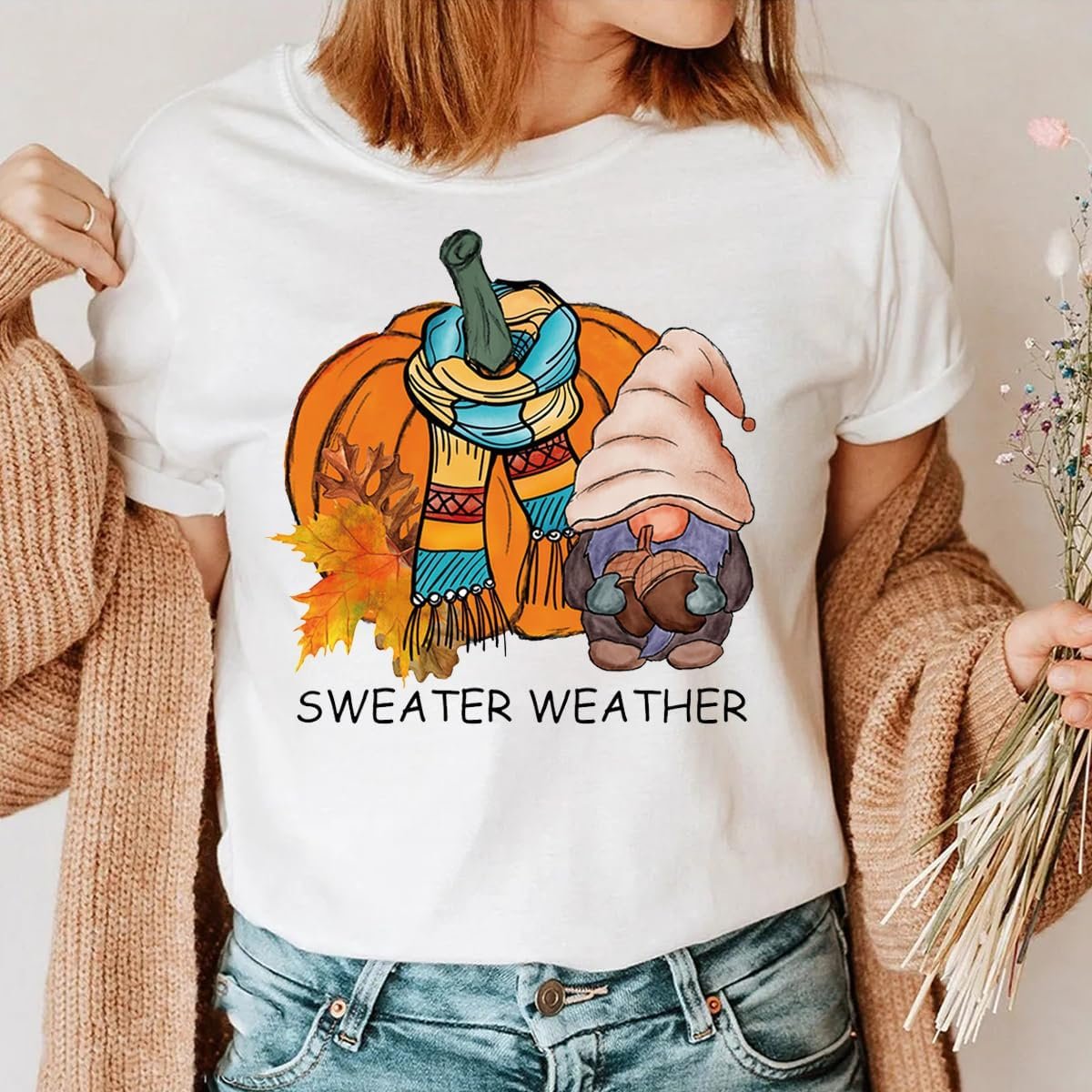 Fall Iron on Patches for T-Shirt Pumpkin Gnome Maple Leaf Design Heat Transfer Sticker Autumn Thanksgiving Applique for Clothing