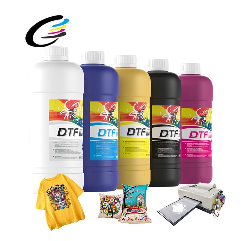 FCOLOR 1000ml DTF Ink Powder and Film Easy to Transfer Direct to Film Cold Peel Dtf Ink for Transfer Printing