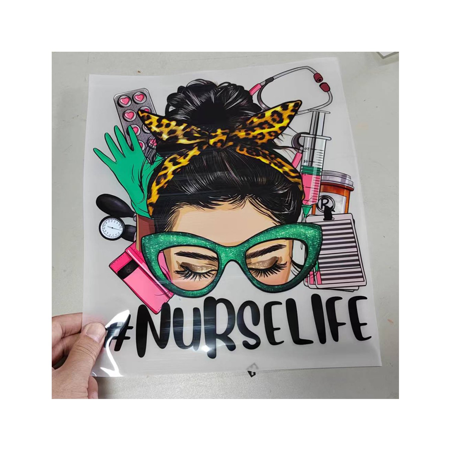 Customized DTFiron on transfer print on t-shirt