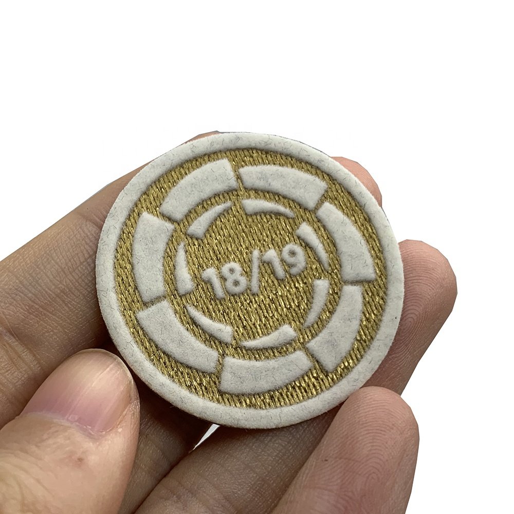 Wholesale Custom Heat Transfer Printing 3D Colorful Sport Club Logo Flocking Patches for Sportswear
