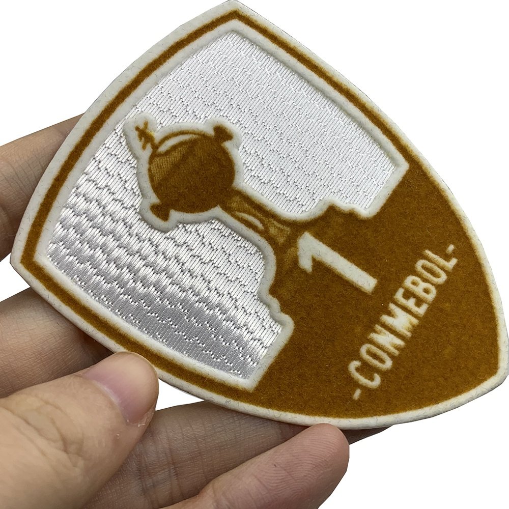 Wholesale Custom Heat Transfer Printing 3D Colorful Sport Club Logo Flocking Patches for Sportswear