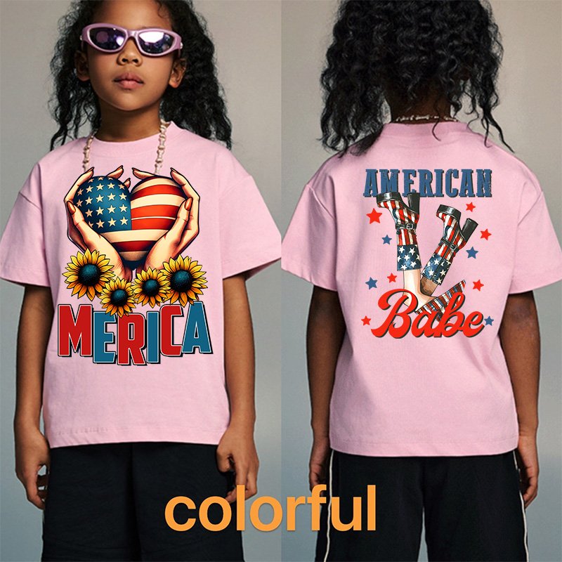 High Quality Factory Customization Independence Day Logo T-Shirts DTF Screen Print Heat Transfer Printing