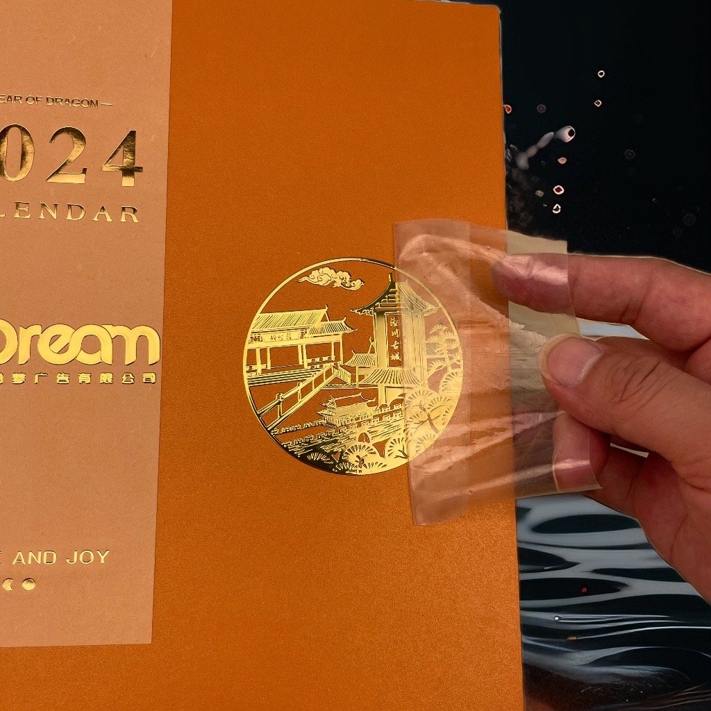 Customized Logo 3D Metal Label Waterproof Transfer Printing Sticker with Tear Film for Gift Box Packaging Leave Words