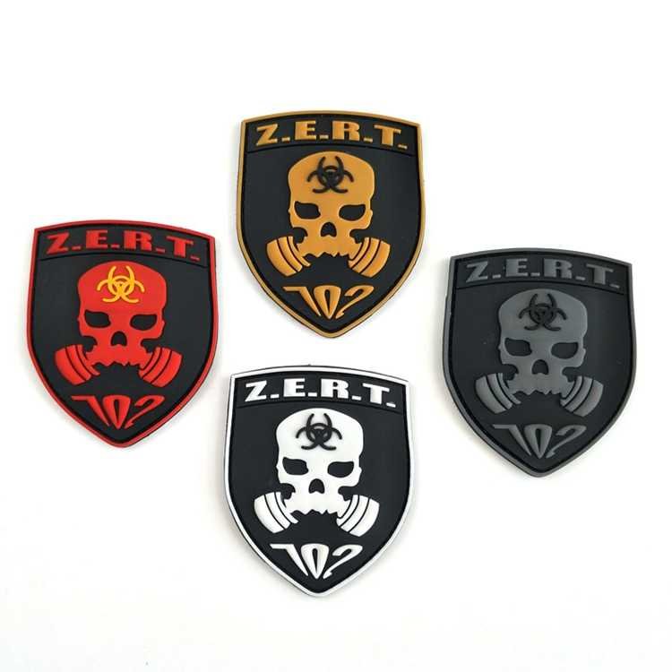 custom 3D heat transfer silicon skull labels embossed logo PVC rubber patch ironed for clothing/bag