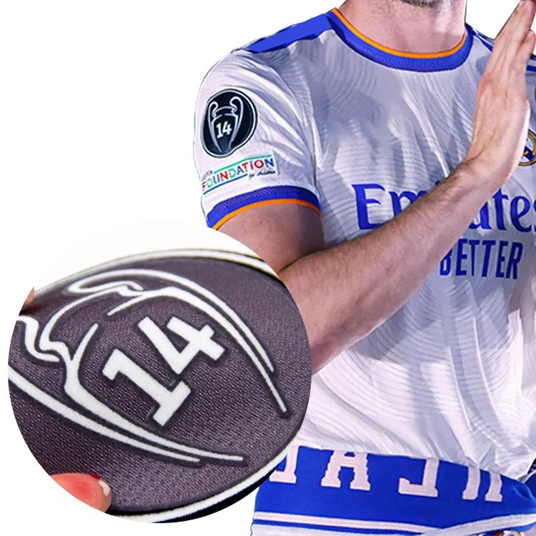 3D Shirts Custom Logo Letter Leather Hat Soccer Letter Patches Iron On Heat Transfer Label Printing