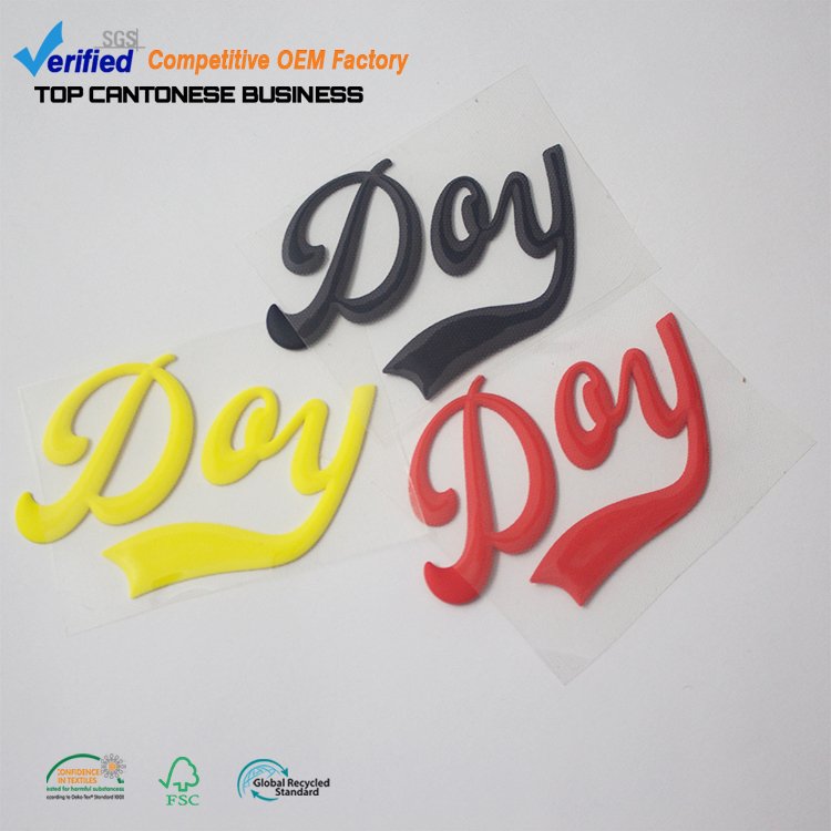 Bulk Heat Transfer Printed Emblem Manufacture Custom 3D Raised Silicon Letters Iron On Patches for T-shirts Logo