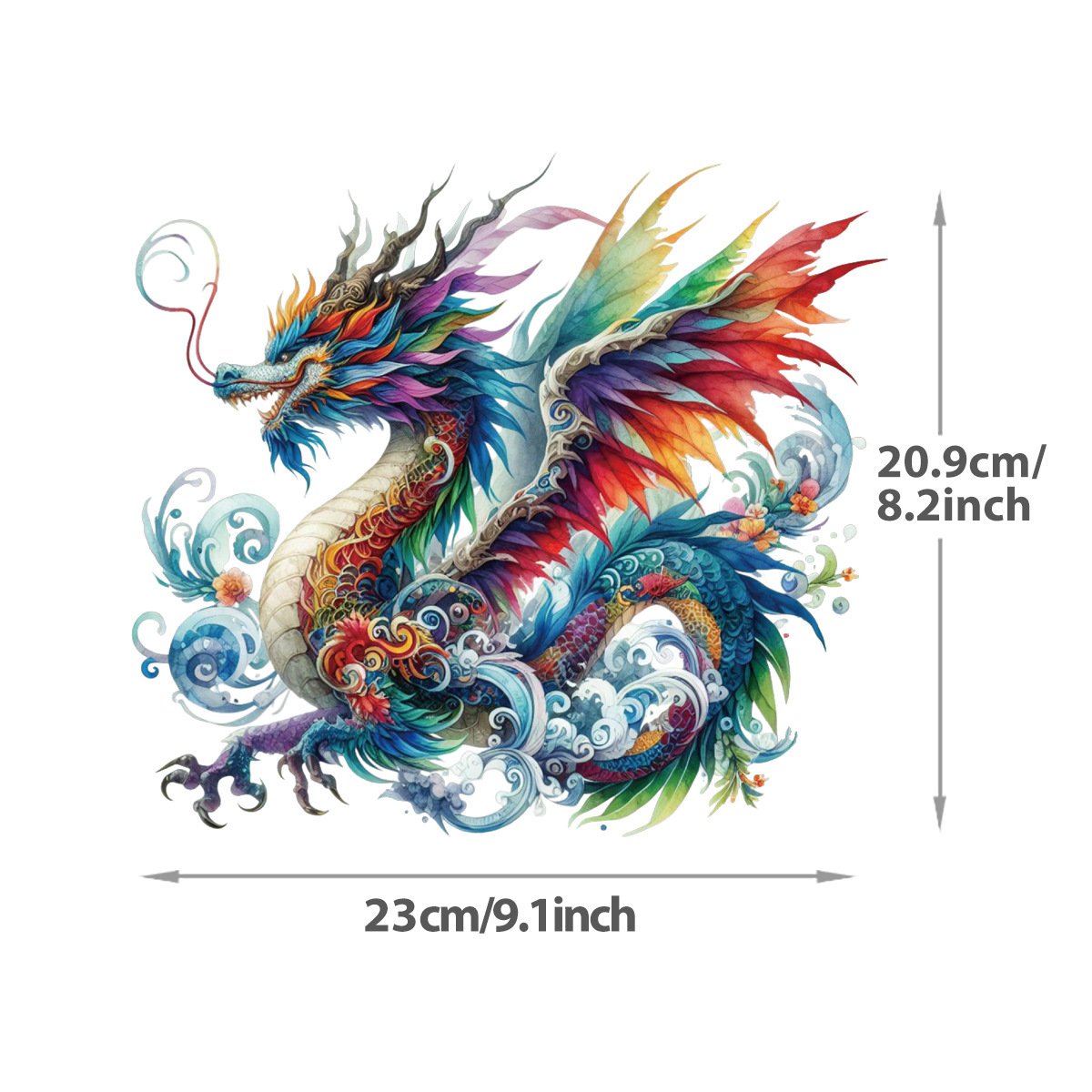 New Design Fashion Dragon Heat Transfer Printing Labels Custom Plastisol Heat Transfer Logos for T Shirt Clothing