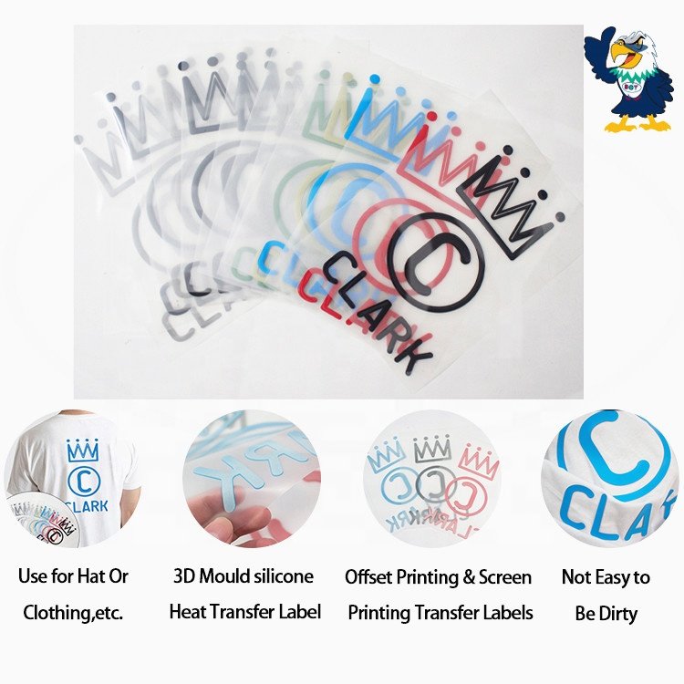 DOY Labels Factory Custom 3D Raised Private Logo High Density Heat Transfer Printing Stickers for Clothing