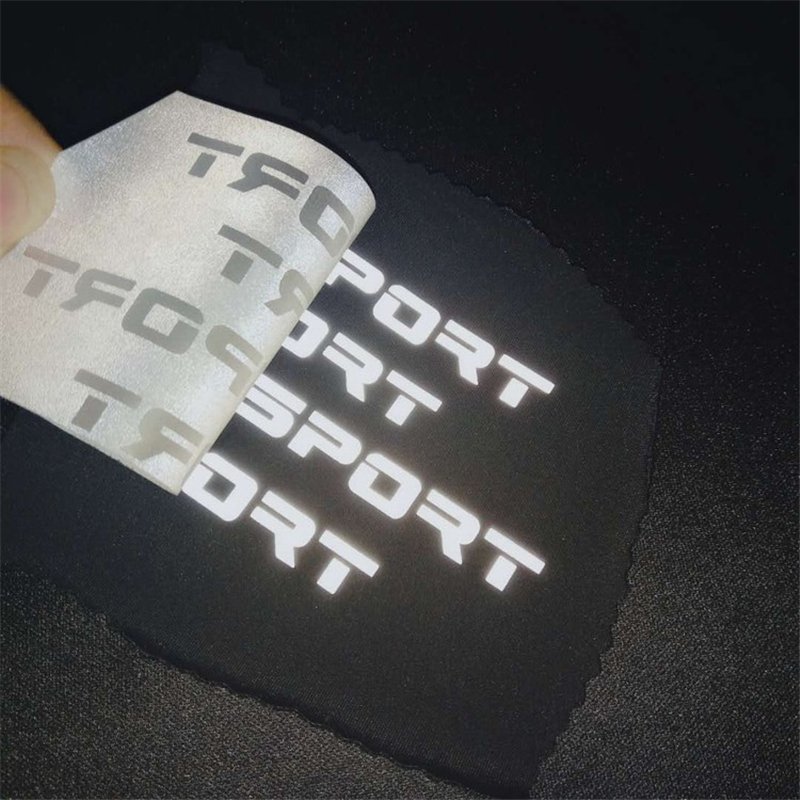 Factory price brand logo label high visibility silver color reflective heat transfer sticker for garment