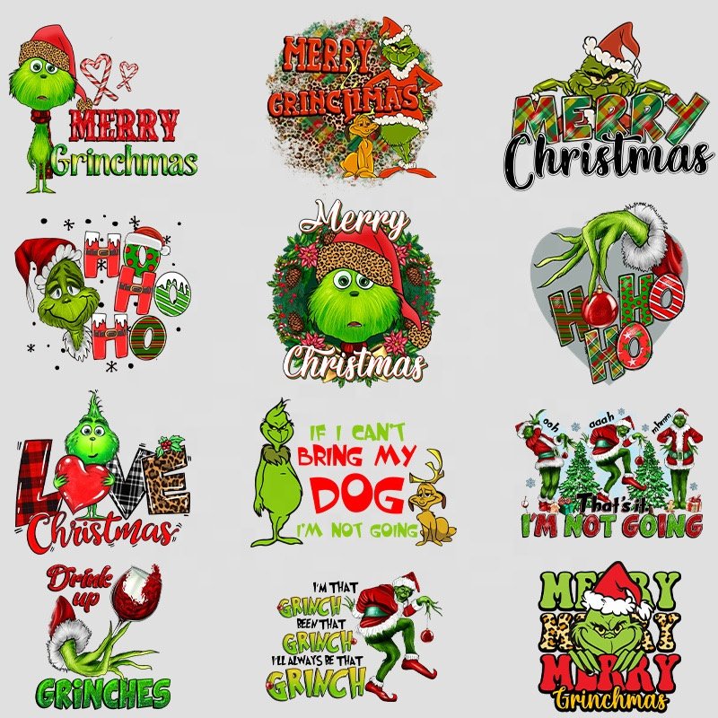 Wholesale High Quality Screen Printed plastisol Transfers Custom Christmas Dtf Transfers Print Heat Transfers For T-Shirt