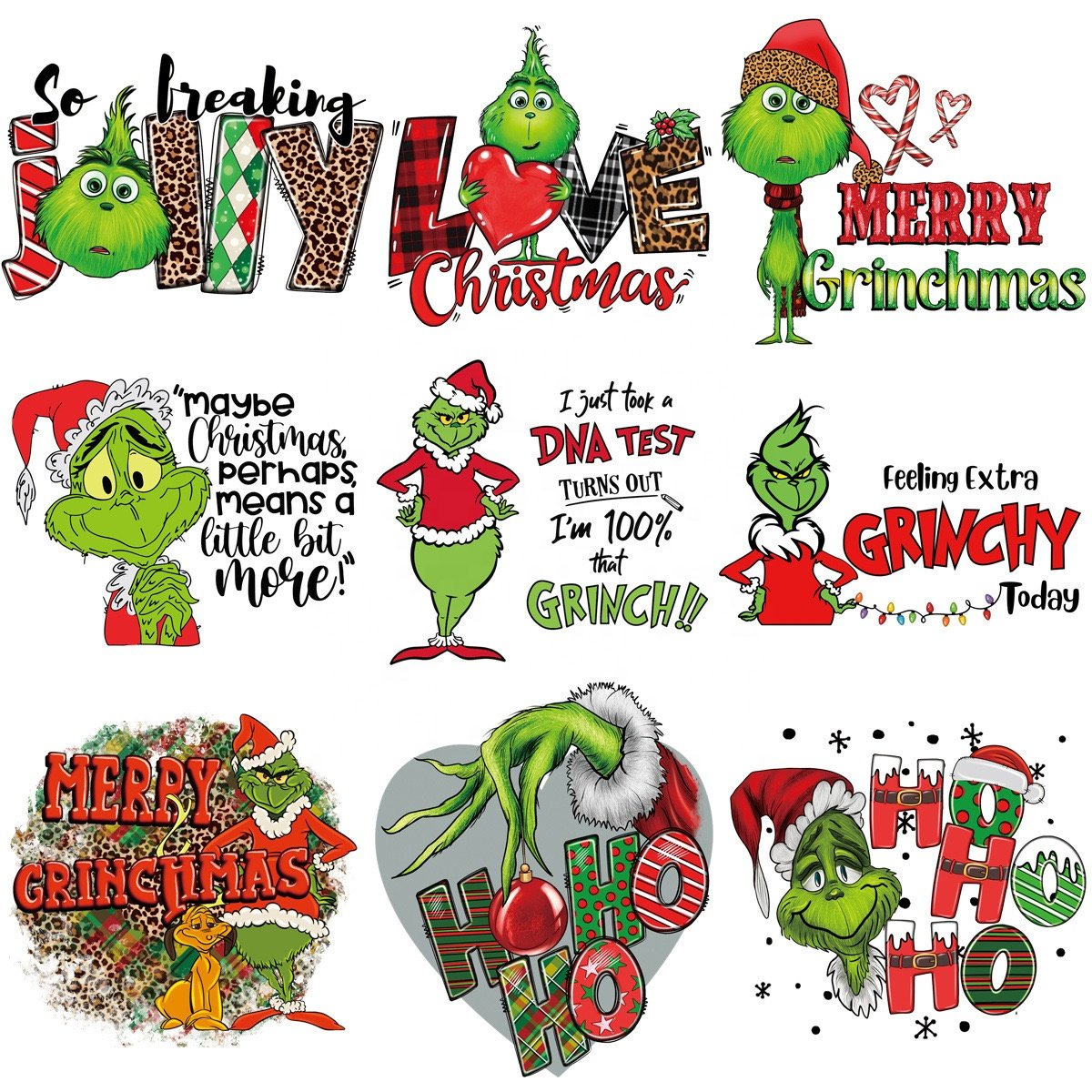 Wholesale High Quality Screen Printed plastisol Transfers Custom Christmas Dtf Transfers Print Heat Transfers For T-Shirt