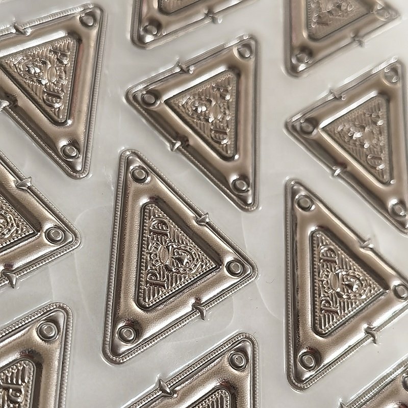 Custom 3D embossed golden Words heat transfer stickers PVC high-frequency label transfer for clothing