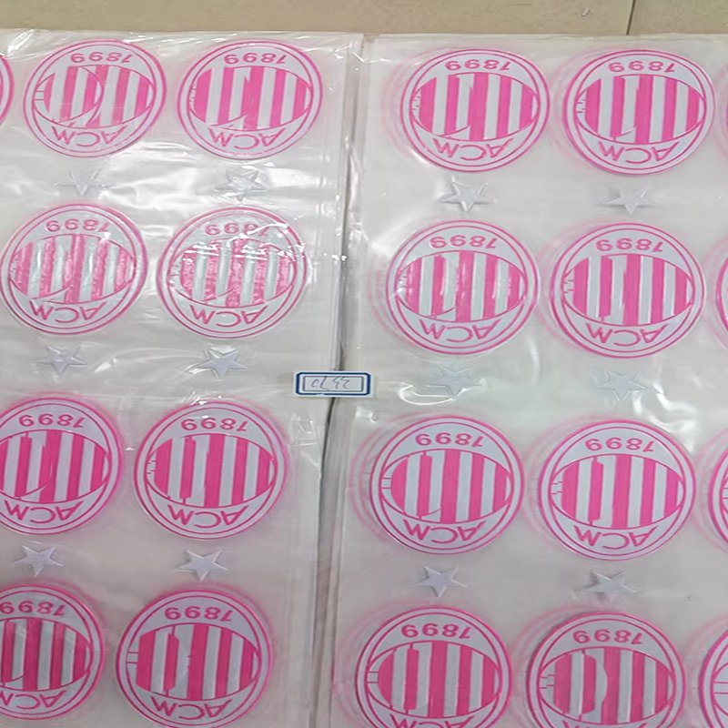 Custom 3D embossed golden Words heat transfer stickers PVC high-frequency label transfer for clothing