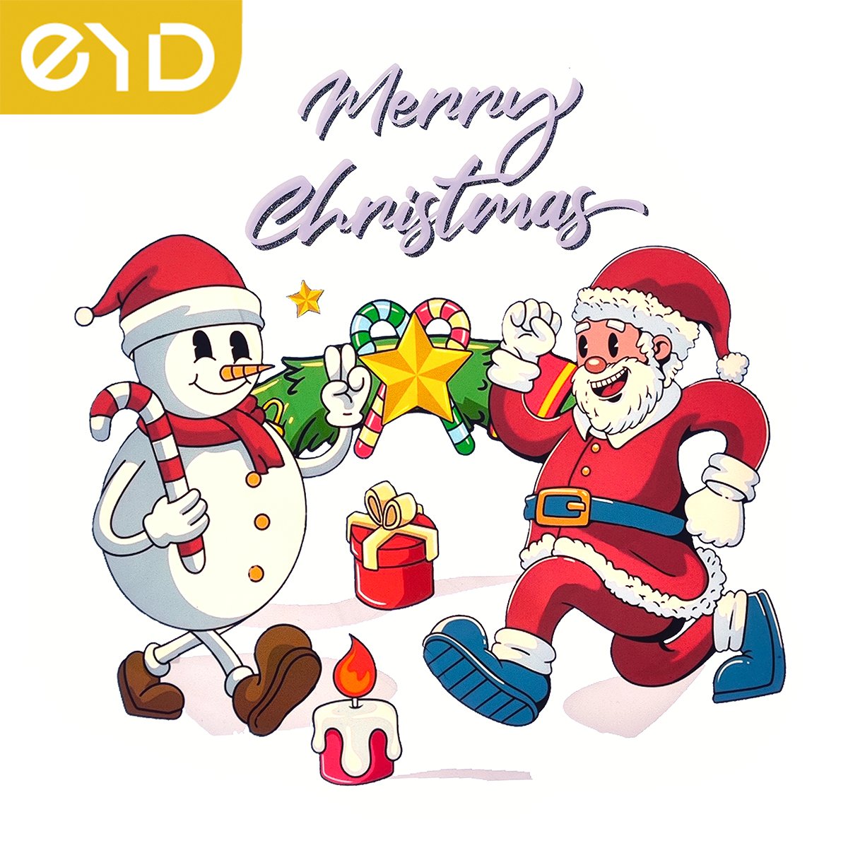 EYD Chenille Merry Christmas And Halloween Iron On Patches Large Cup Customized Dtf Printed Sticker For T-Shirts Heat Transfers