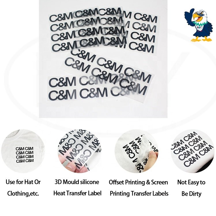 Transfer Silk Screen Printing Services Custom Letters Silicone Logo Heat Press Stickers Decals for T-Shirts