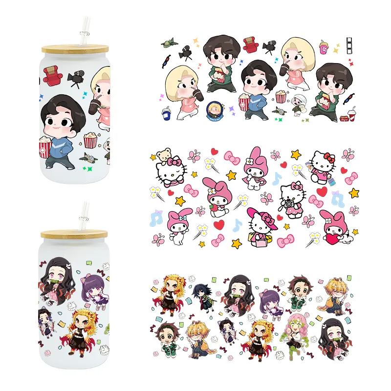 Custom Logo Labels Uvdtf Sticker uv dtf cup wrap transfer stickers holiday 16 20 24oz uv dtf cup wraps transfer sticker