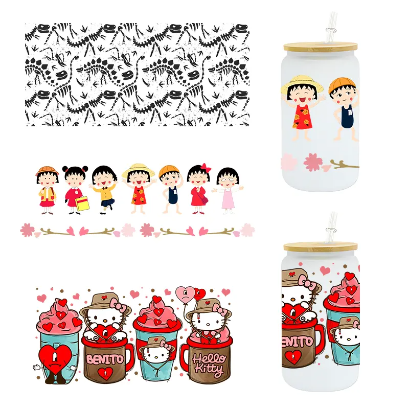 Custom Logo Labels Uvdtf Sticker uv dtf cup wrap transfer stickers holiday 16 20 24oz uv dtf cup wraps transfer sticker