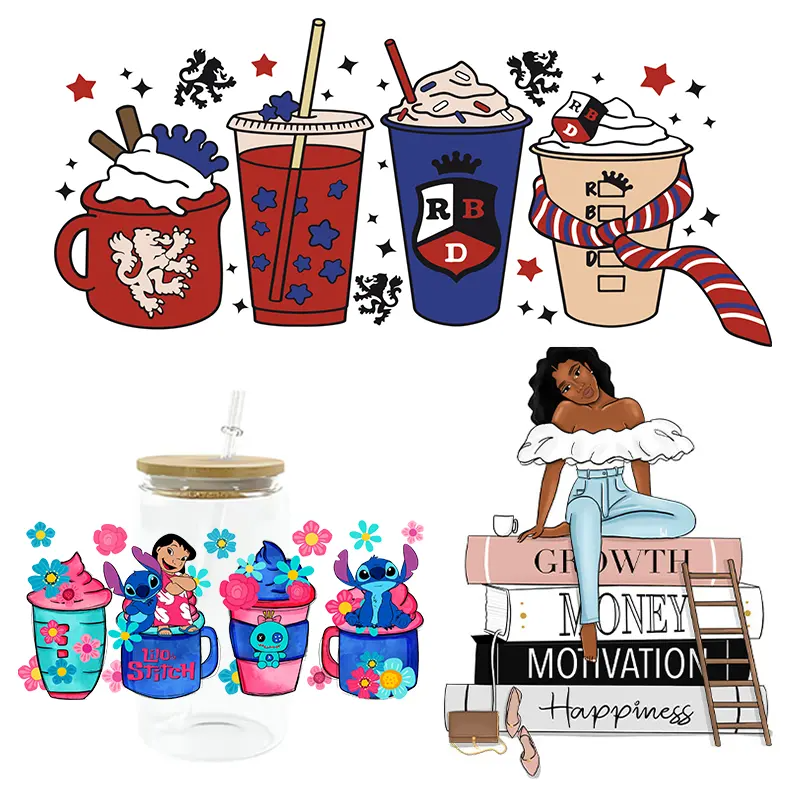 Custom Logo Labels Uvdtf Sticker uv dtf cup wrap transfer stickers holiday 16 20 24oz uv dtf cup wraps transfer sticker